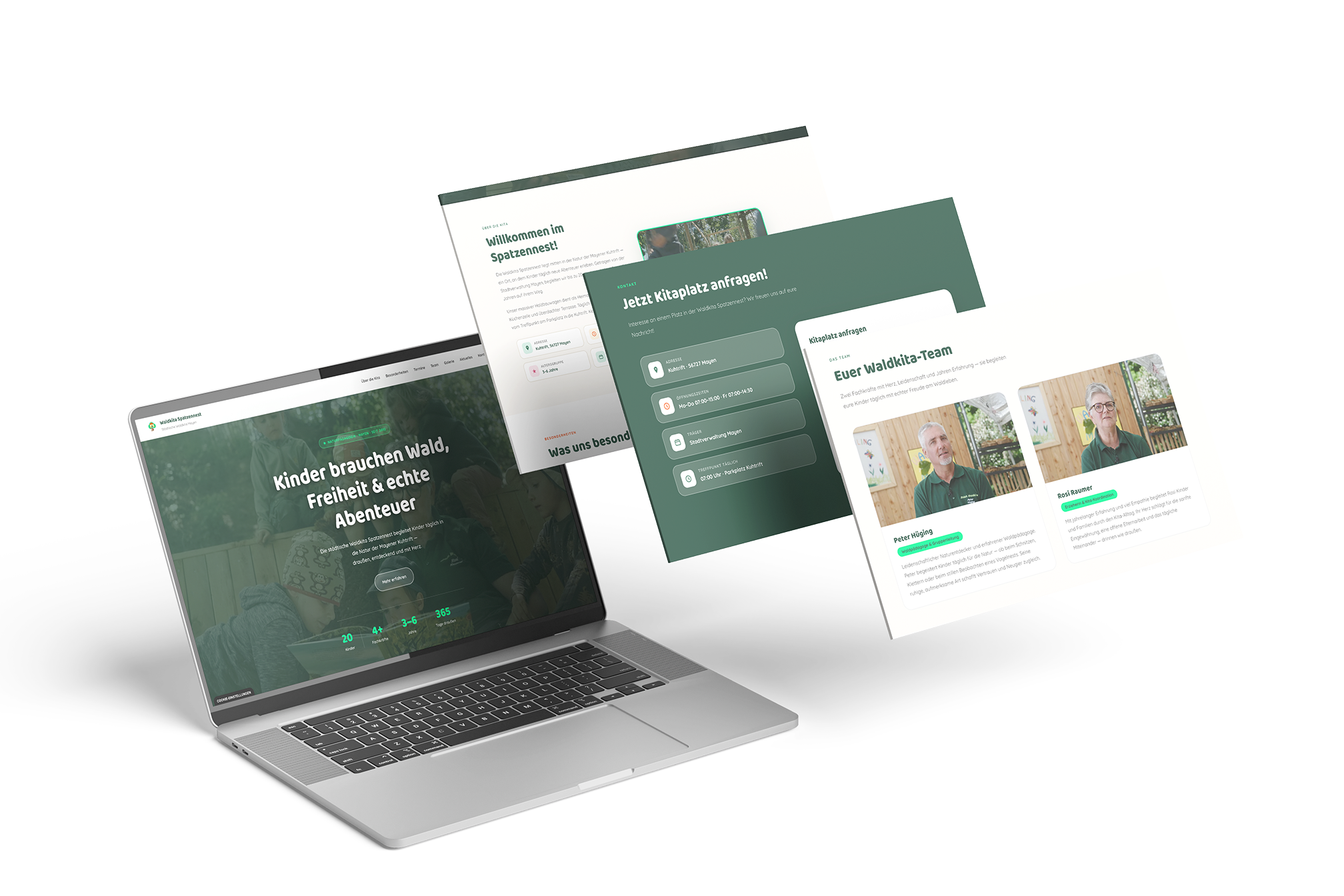 Kita-Website Mockup – Waldkita Spatzennest